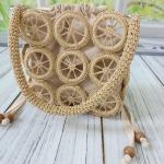 Woven straw summer women's handbag.
