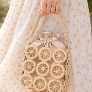 Woven straw summer women's handbag.
