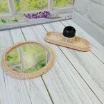 Handmade Bamboo Rope Bathroom Mirror & Accessories – Natural, Rustic, and Stylish Design to Refresh Your Bathroom"