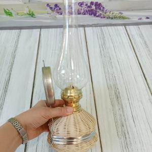 Handmade Bamboo Rope Gas Lamp – Vintage, Boho & Antique Style, Rustic Décor and Functional Light for Home, Patio, or Cozy Spaces"