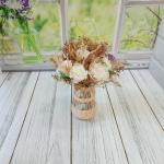 Handmade Bamboo Rope Vase with Glass Jar – Natural, Rustic, and Stylish Décor for Flowers or Home Accents"