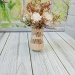 Handmade Bamboo Rope Vase with Glass Jar – Natural, Rustic, and Stylish Décor for Flowers or Home Accents"