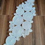 Handmade Polyester Macramé Tablecloth with Round Motifs – Decorative, Boho & Stylish Accent for Dining Tables, Coffee Tables, or Décor"