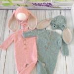 Handmade Knitted Bunny-Ear Jumpsuit for Kids – Ultra-Soft, Fluffy, Cozy & Adorable Outfit for Everyday Wear or Special Occasions"