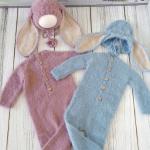 Handmade Knitted Bunny-Ear Jumpsuit for Kids – Ultra-Soft, Fluffy, Cozy & Adorable Outfit for Everyday Wear or Special Occasions"
