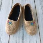 Handmade Knitted Slippers – Warm, Comfortable, Non-Slip, Perfect Gift for Home”